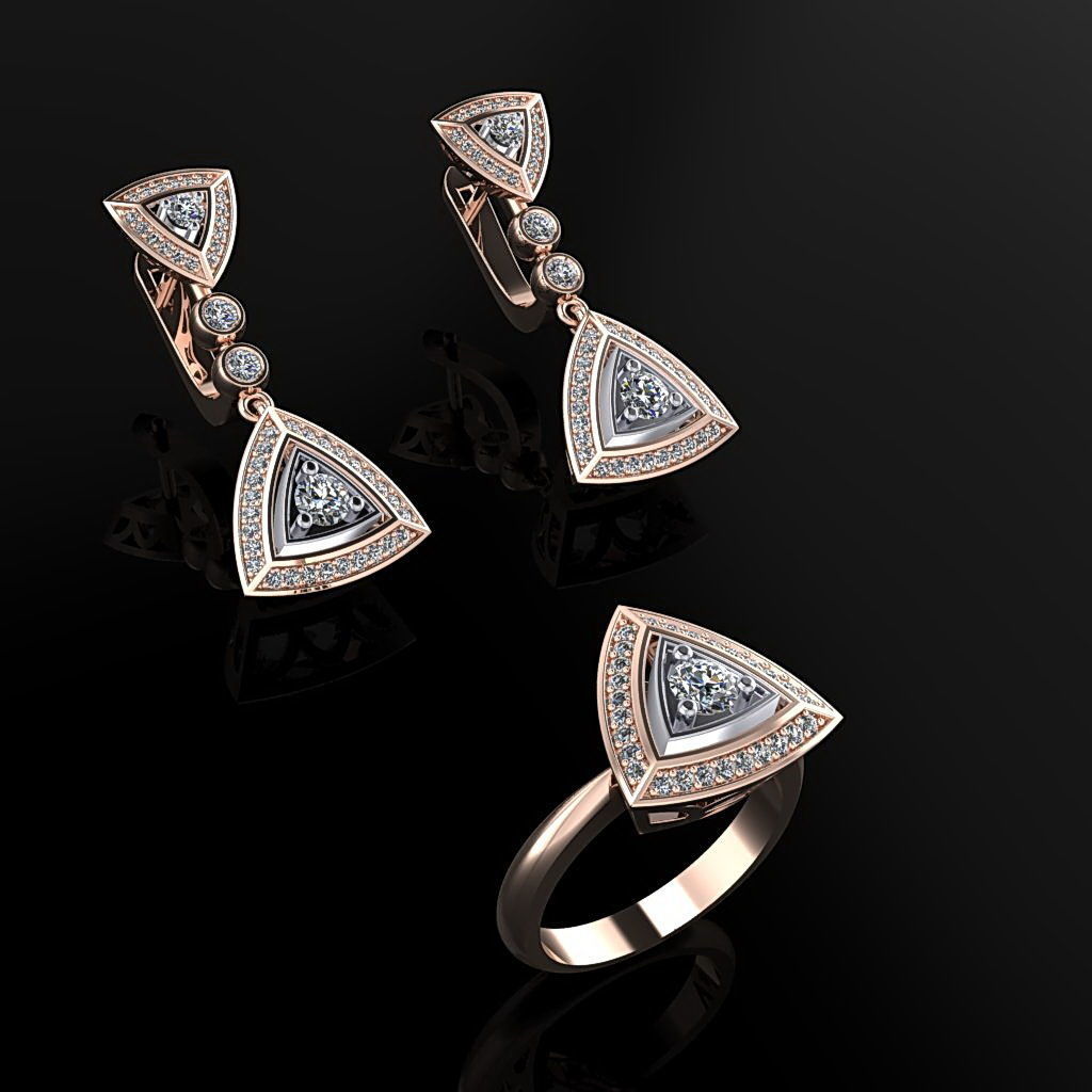 Ring and Earrings 125 3D print model_2