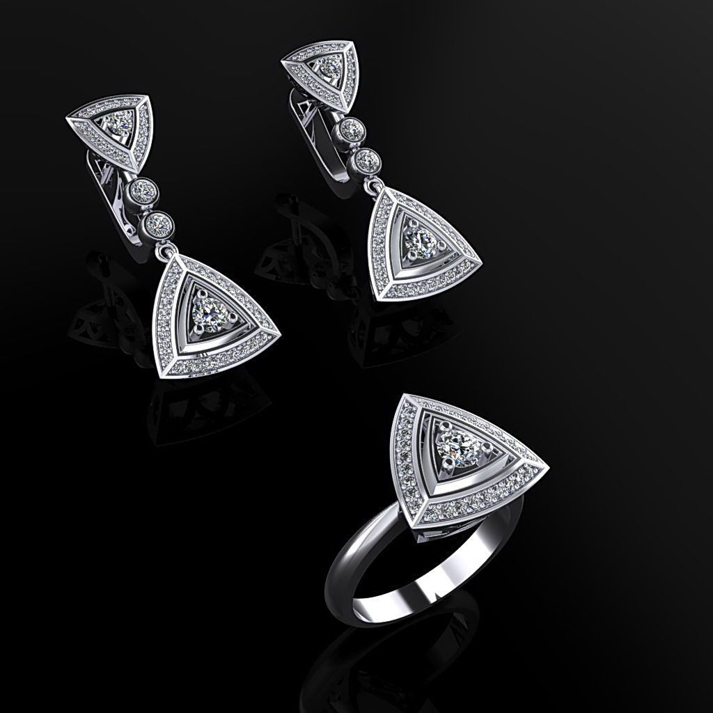 Ring and Earrings 125 3D print model_1