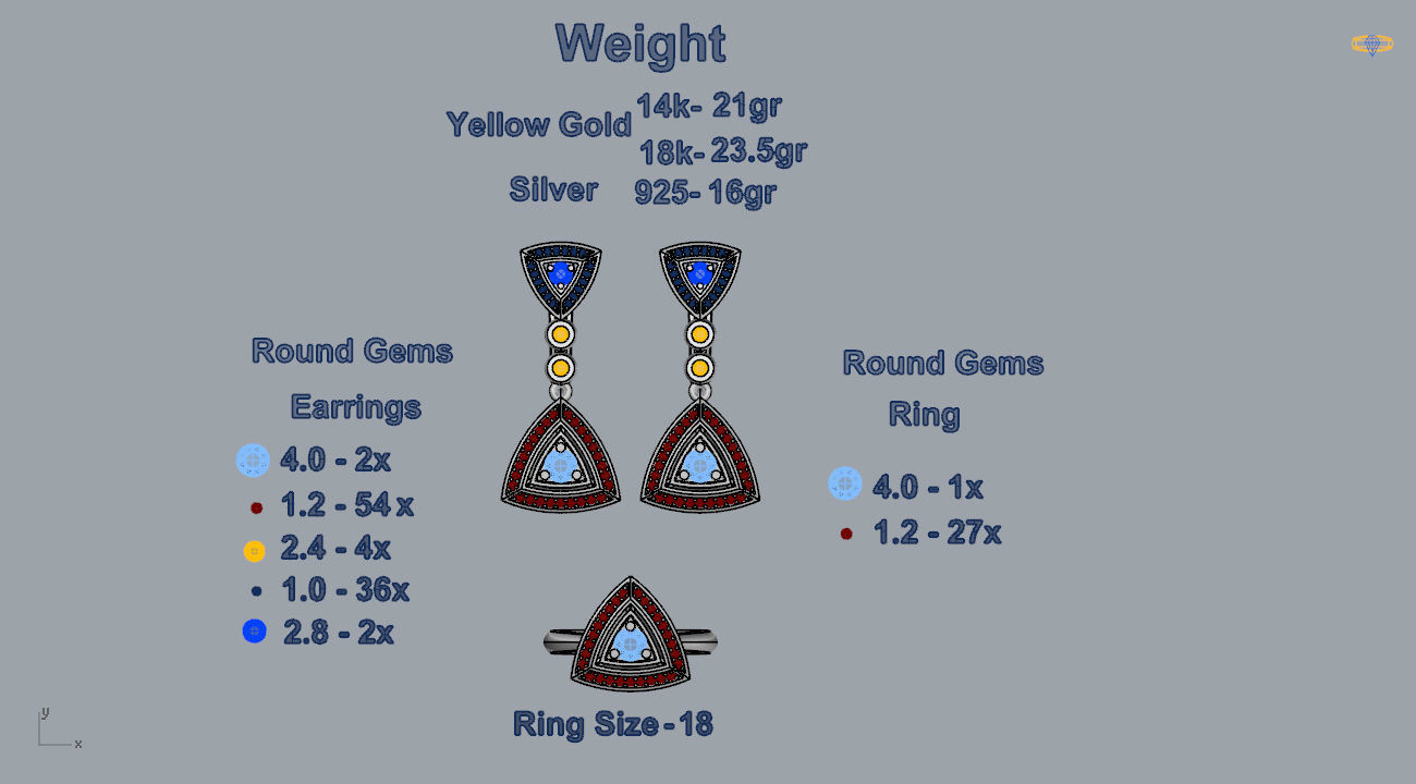 Ring and Earrings 125 3D print model_3