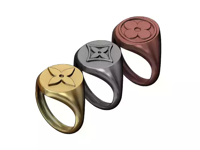 Oval Louis Vuitton  idylle blossom ornaments signet ring 