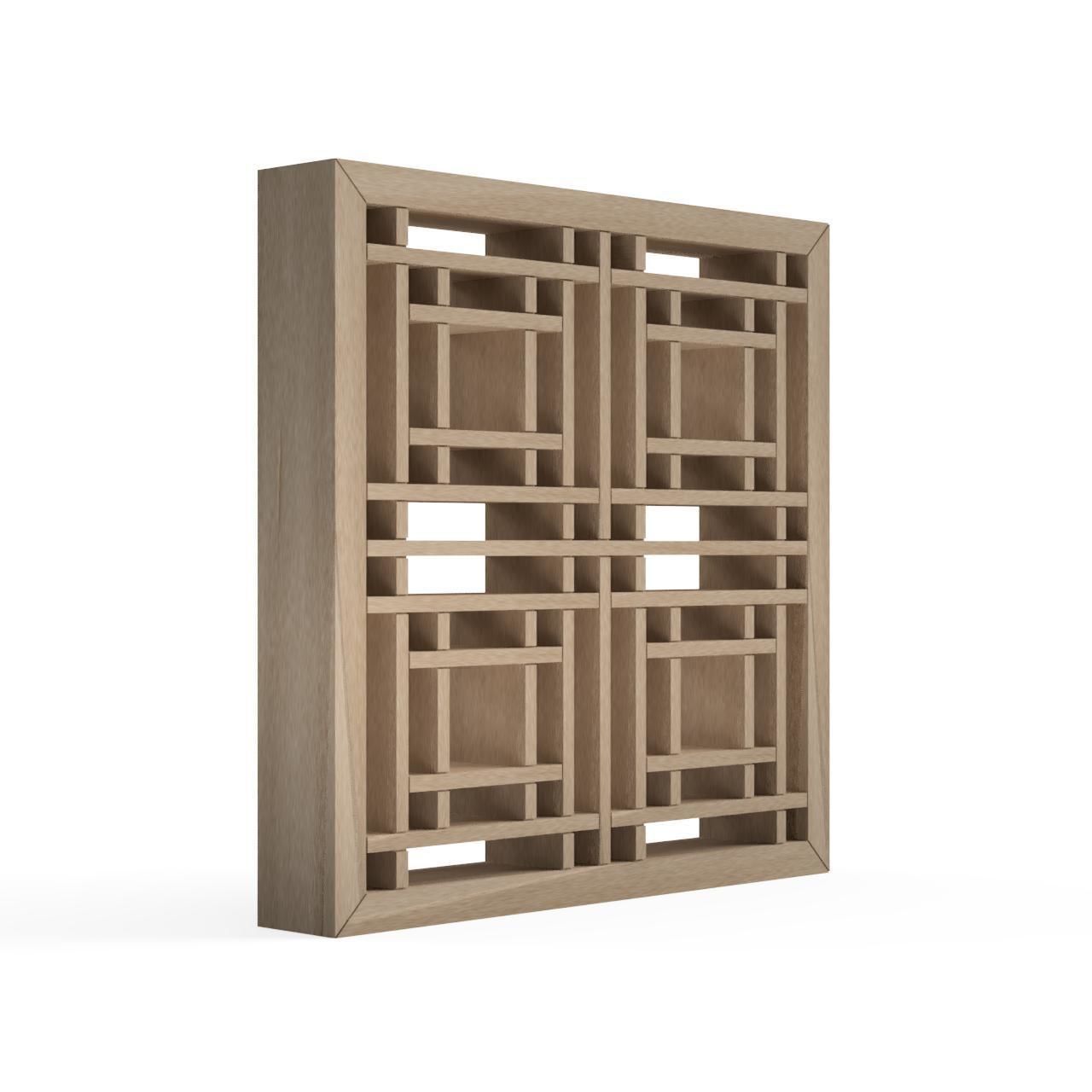 Igeta wooden lattice frame with squares 3D print model_2