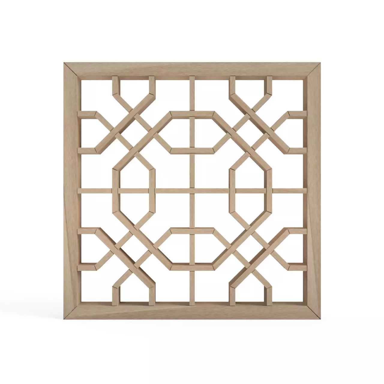 Hakkakutsunagi wooden lattice wall panel 3D print model_0