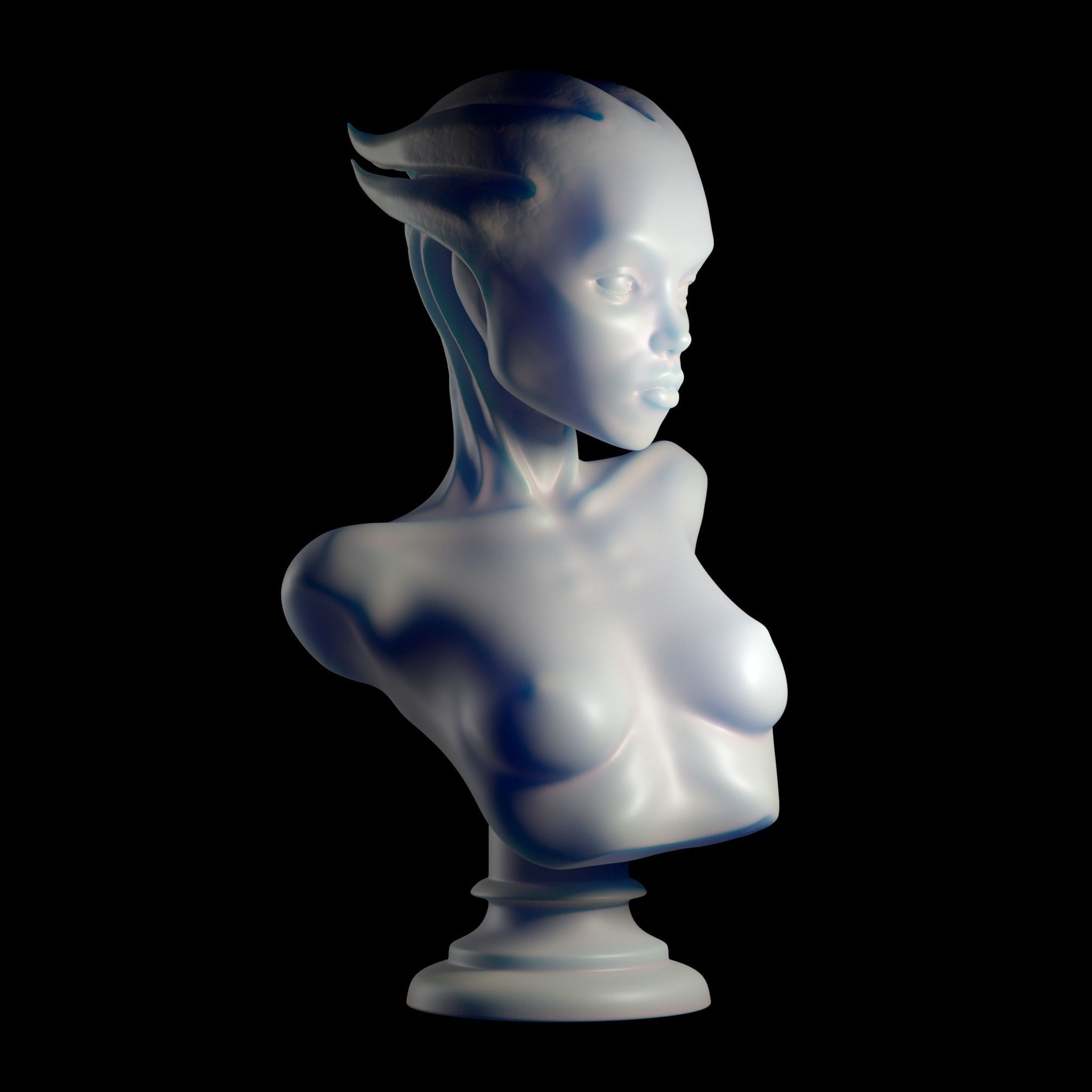 Asari Bust Mass Effect 3D print model_1