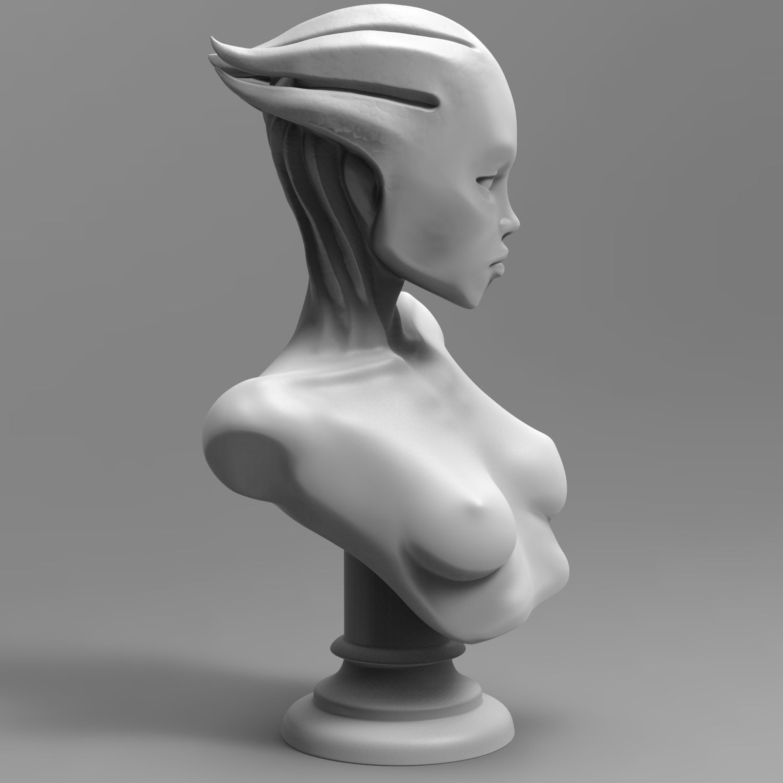 Asari Bust Mass Effect 3D print model_13