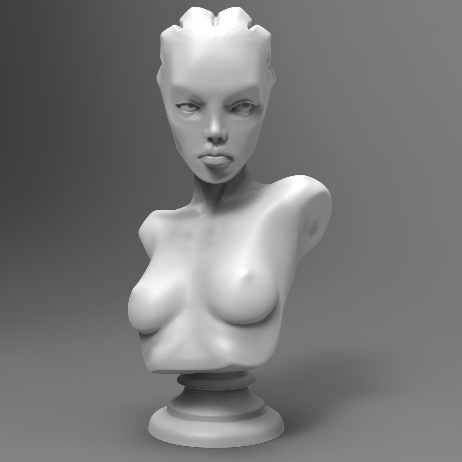 Asari Bust Mass Effect 3D print model_4
