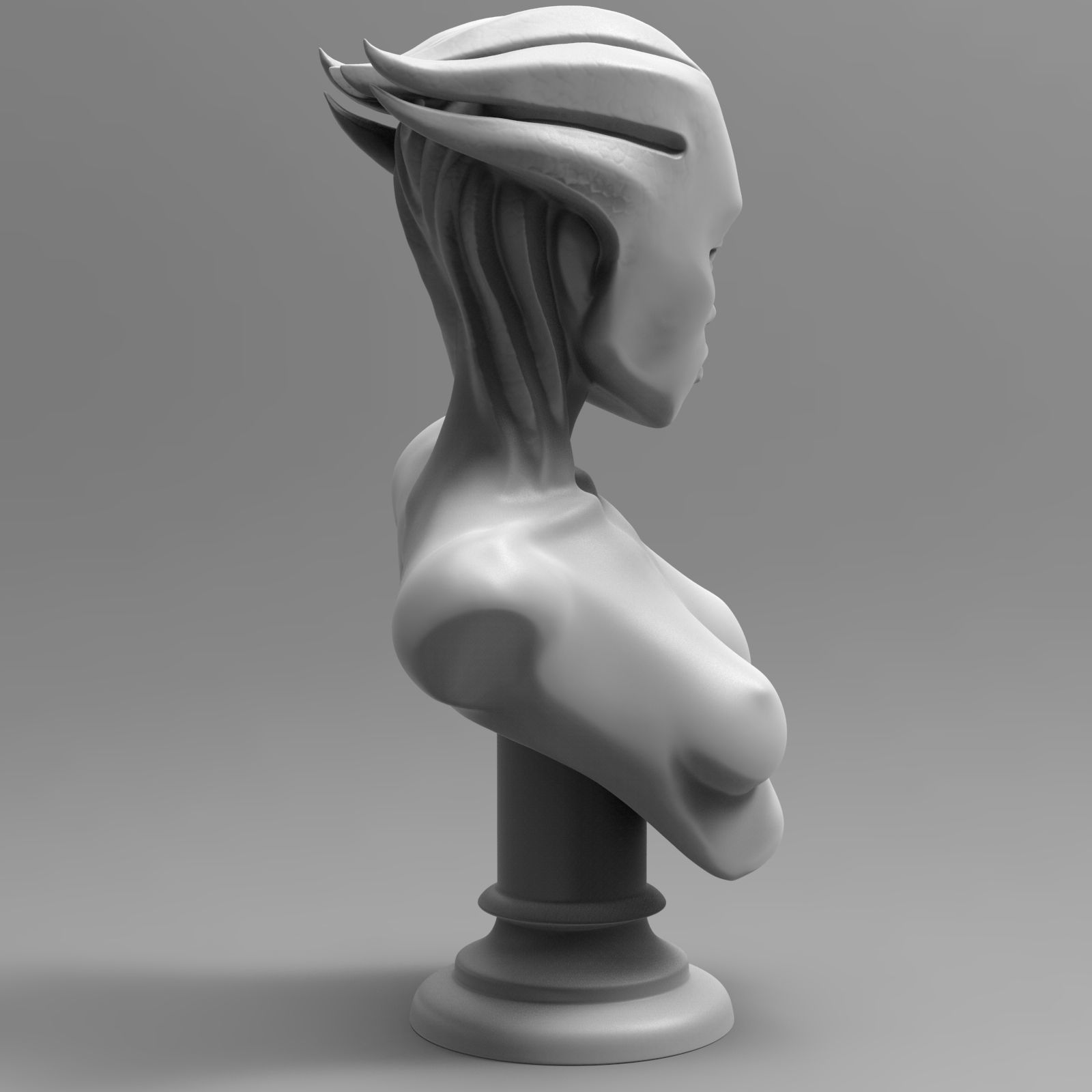 Asari Bust Mass Effect 3D print model_12