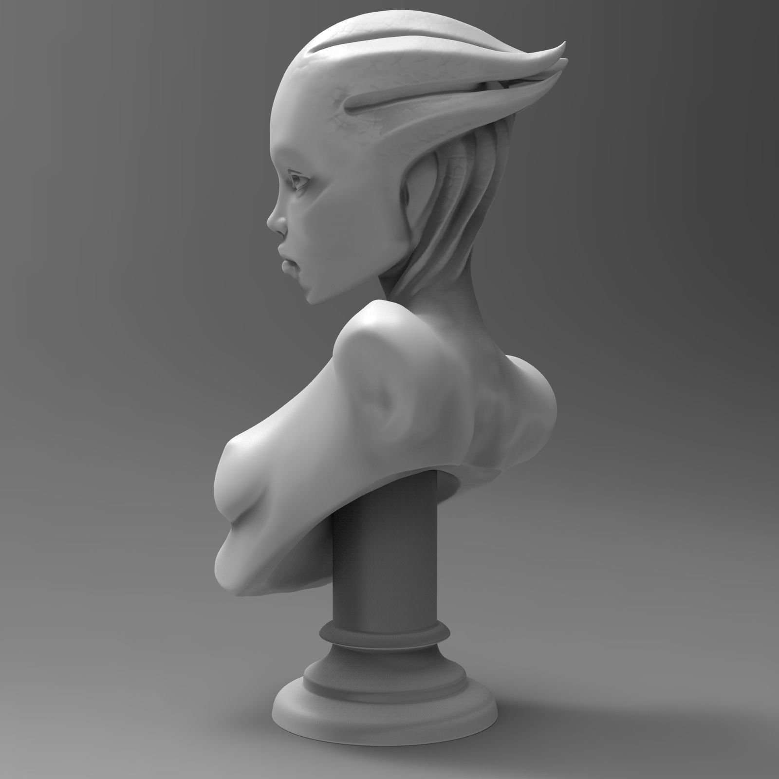 Asari Bust Mass Effect 3D print model_7