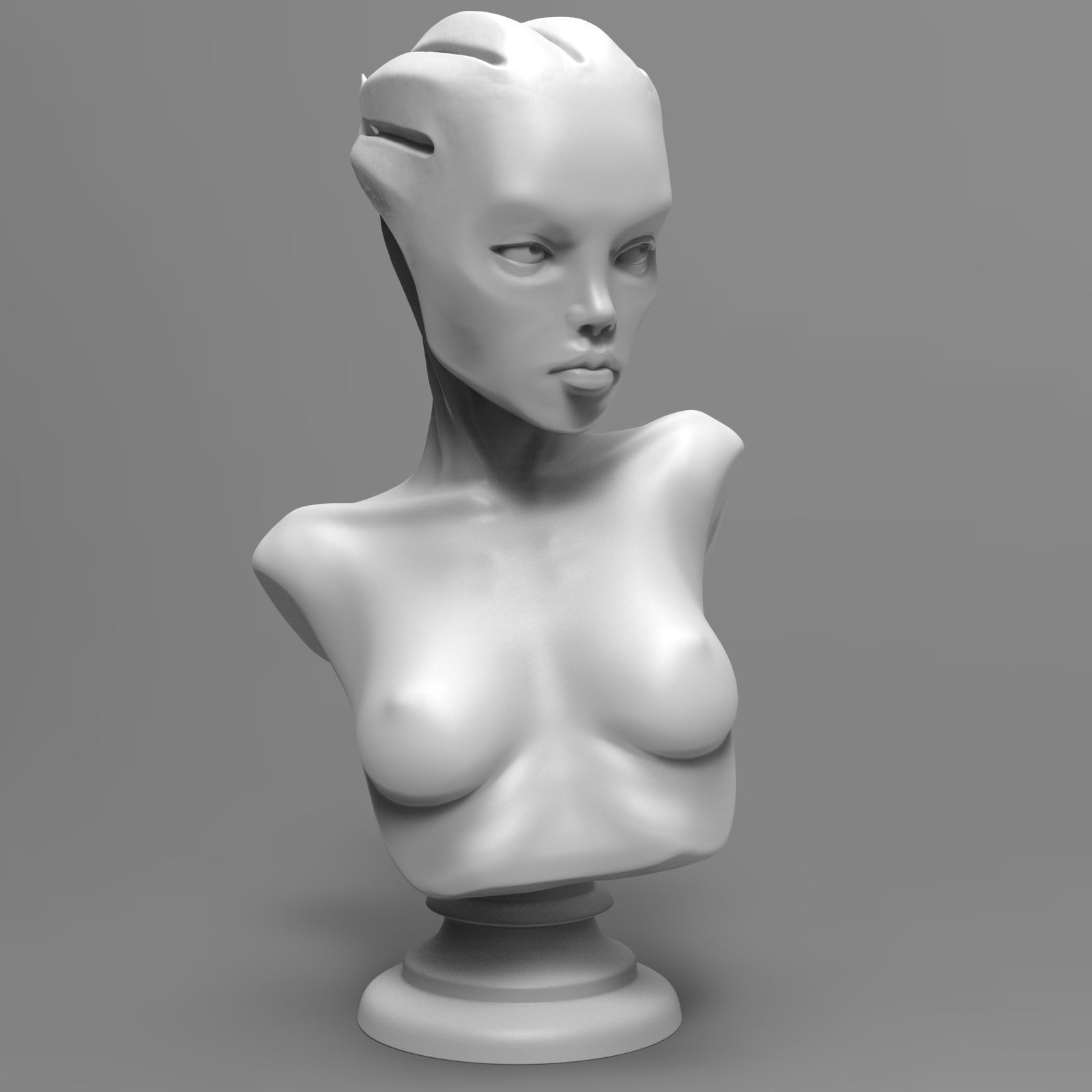 Asari Bust Mass Effect 3D print model_15