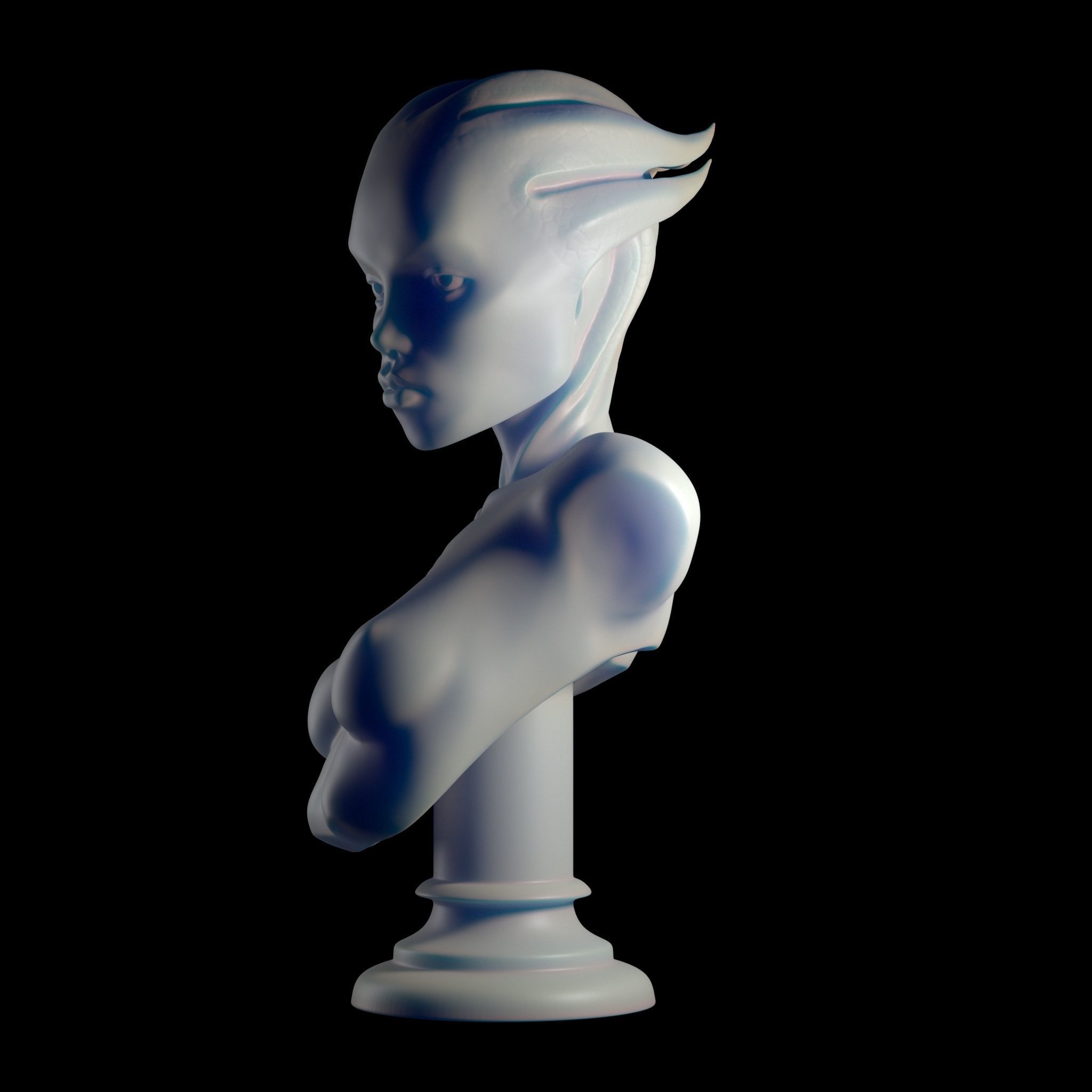 Asari Bust Mass Effect 3D print model_2