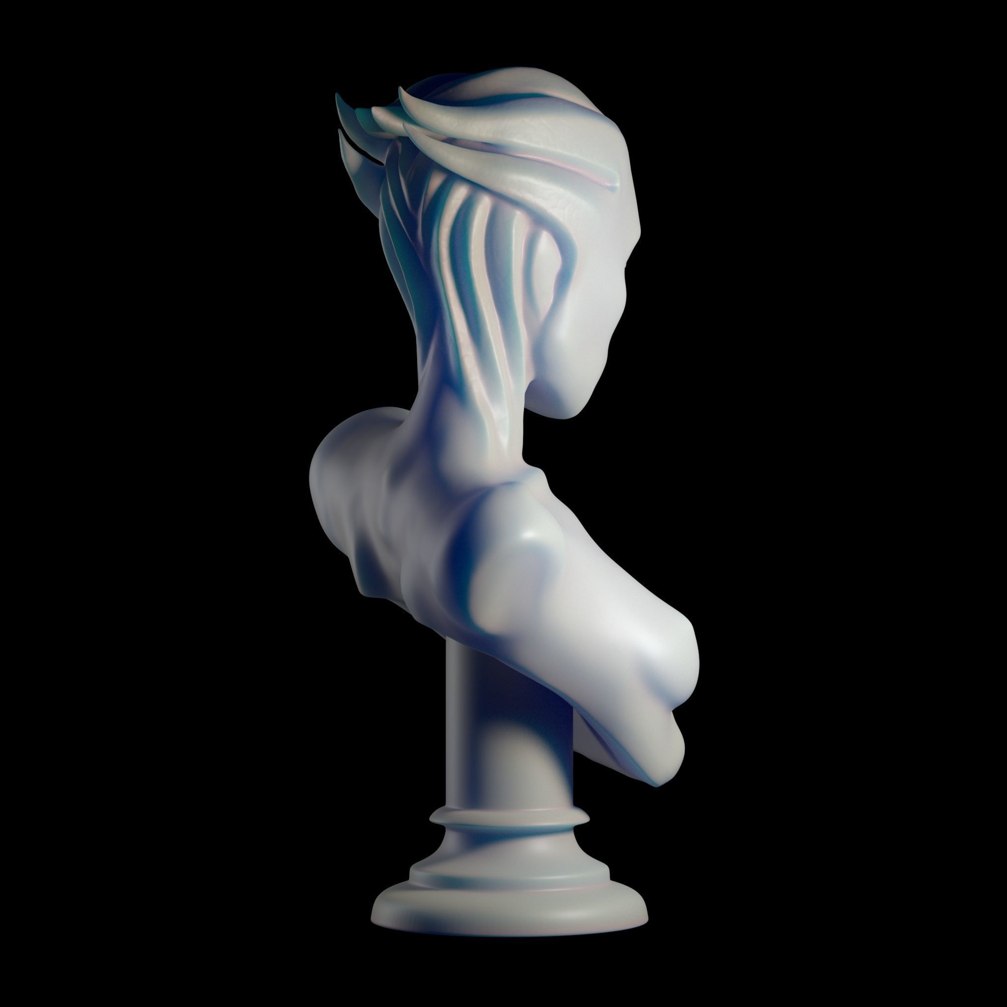 Asari Bust Mass Effect 3D print model_3
