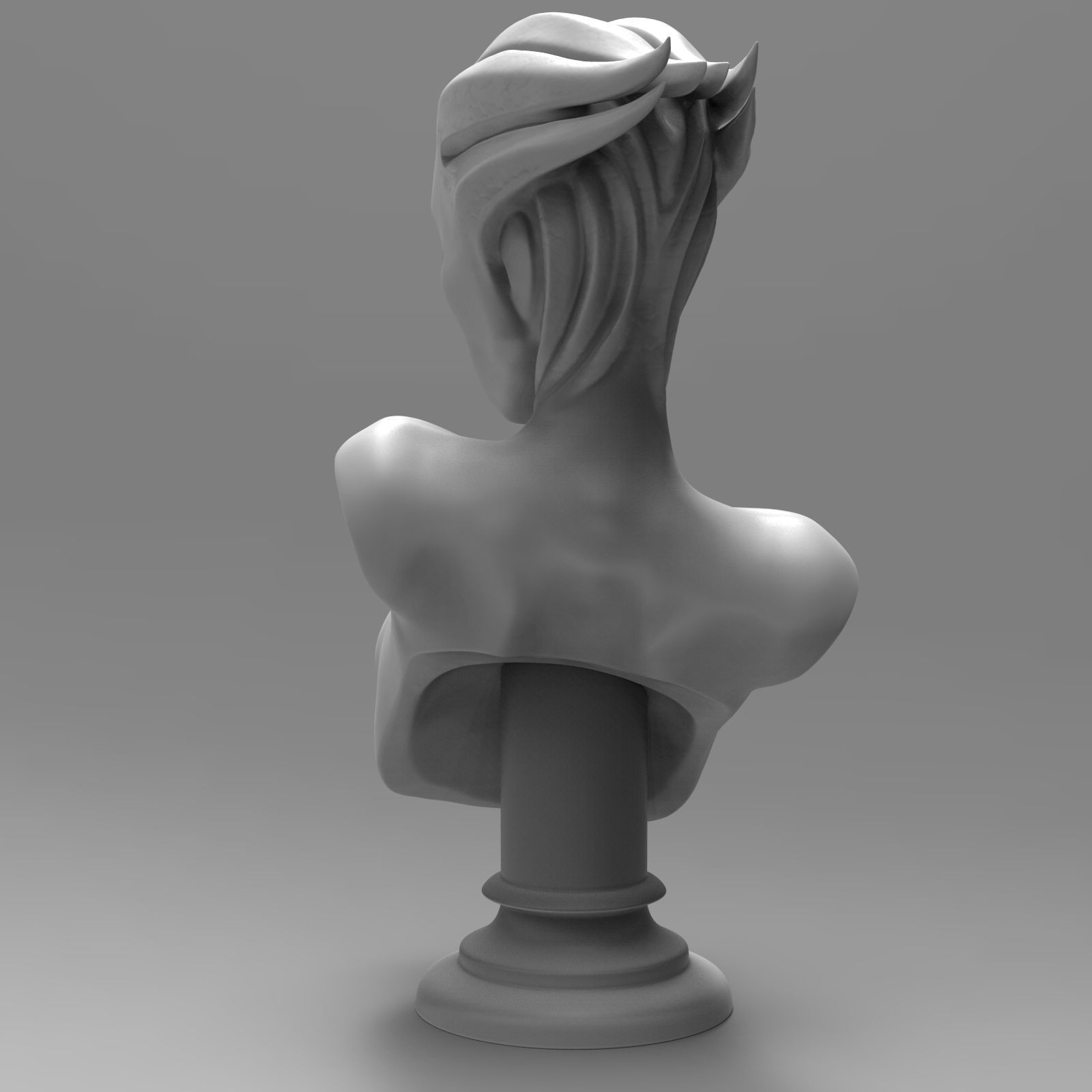 Asari Bust Mass Effect 3D print model_9