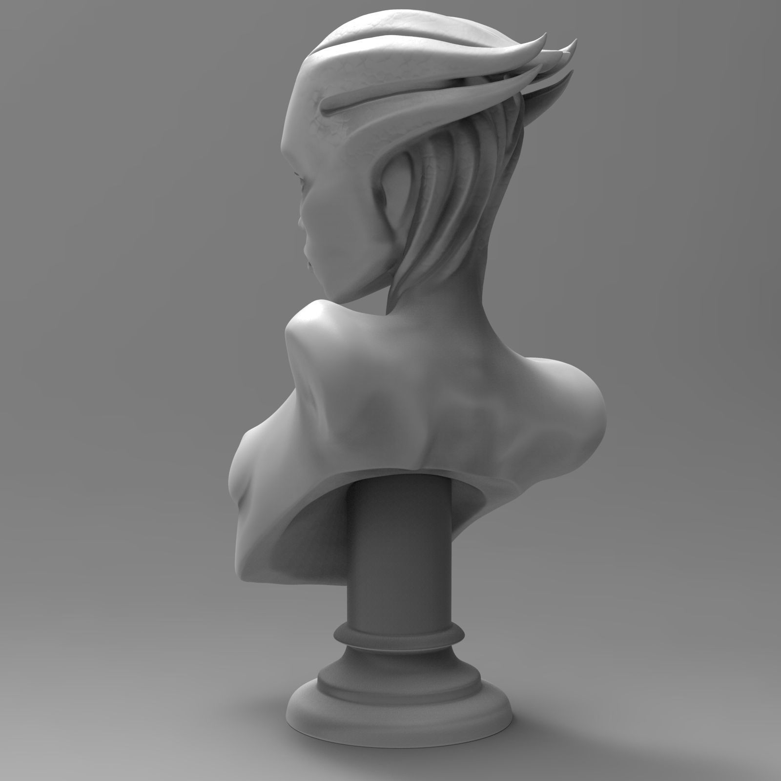 Asari Bust Mass Effect 3D print model_8