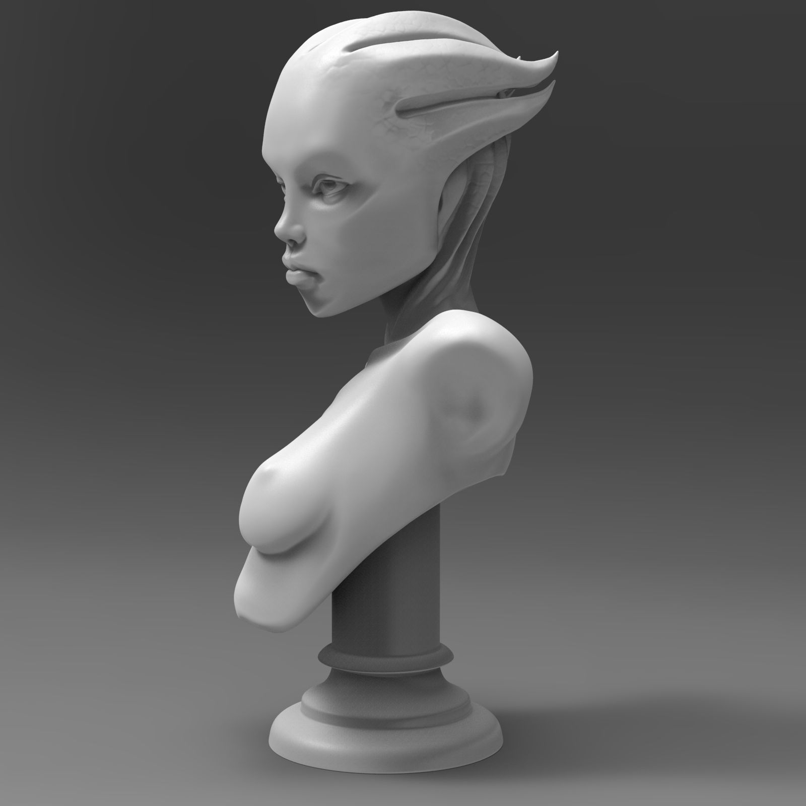 Asari Bust Mass Effect 3D print model_6