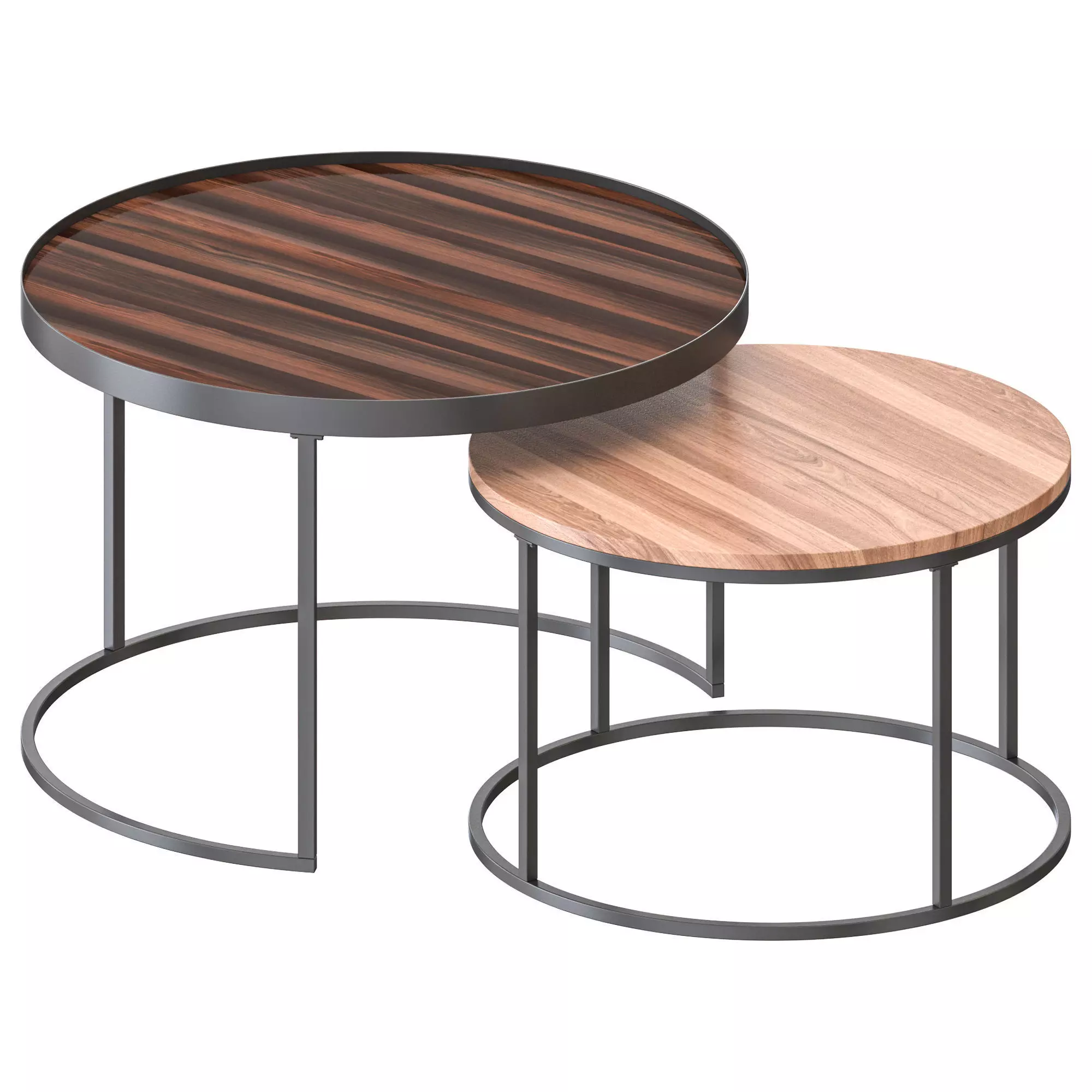 Walker Edison - Round Coffee Nesting Tables 3D model_0