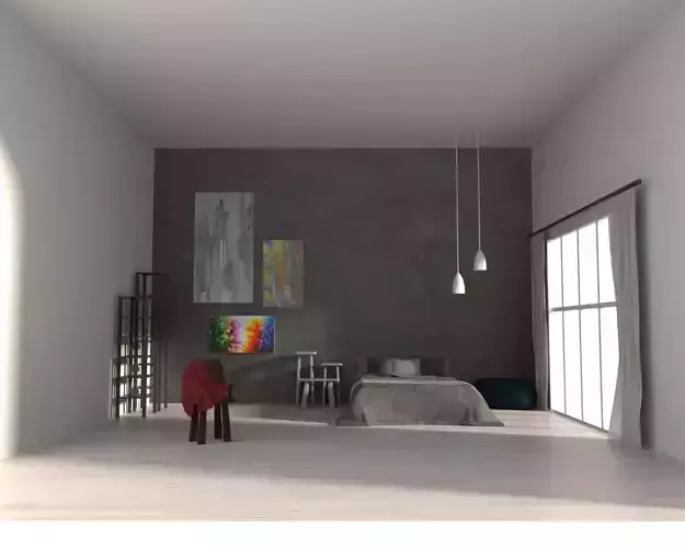 modern bdroom 3d model