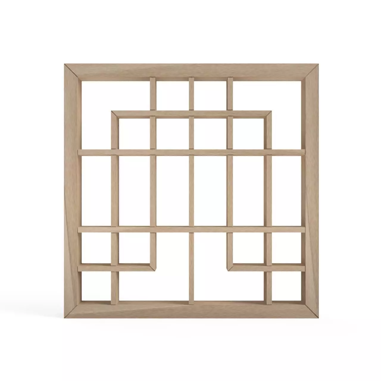 Hitoekozu wooden frame with squares 3D print model_0