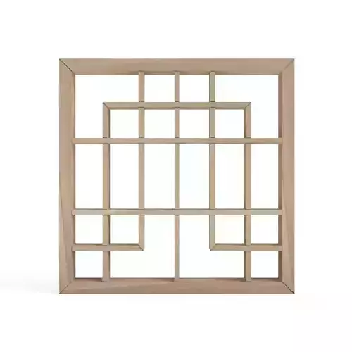 Hitoekozu wooden frame with squares 3D print model