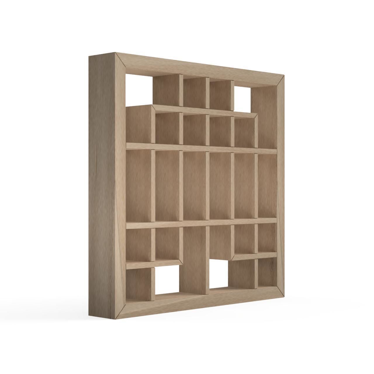 Hitoekozu wooden frame with squares 3D print model_2