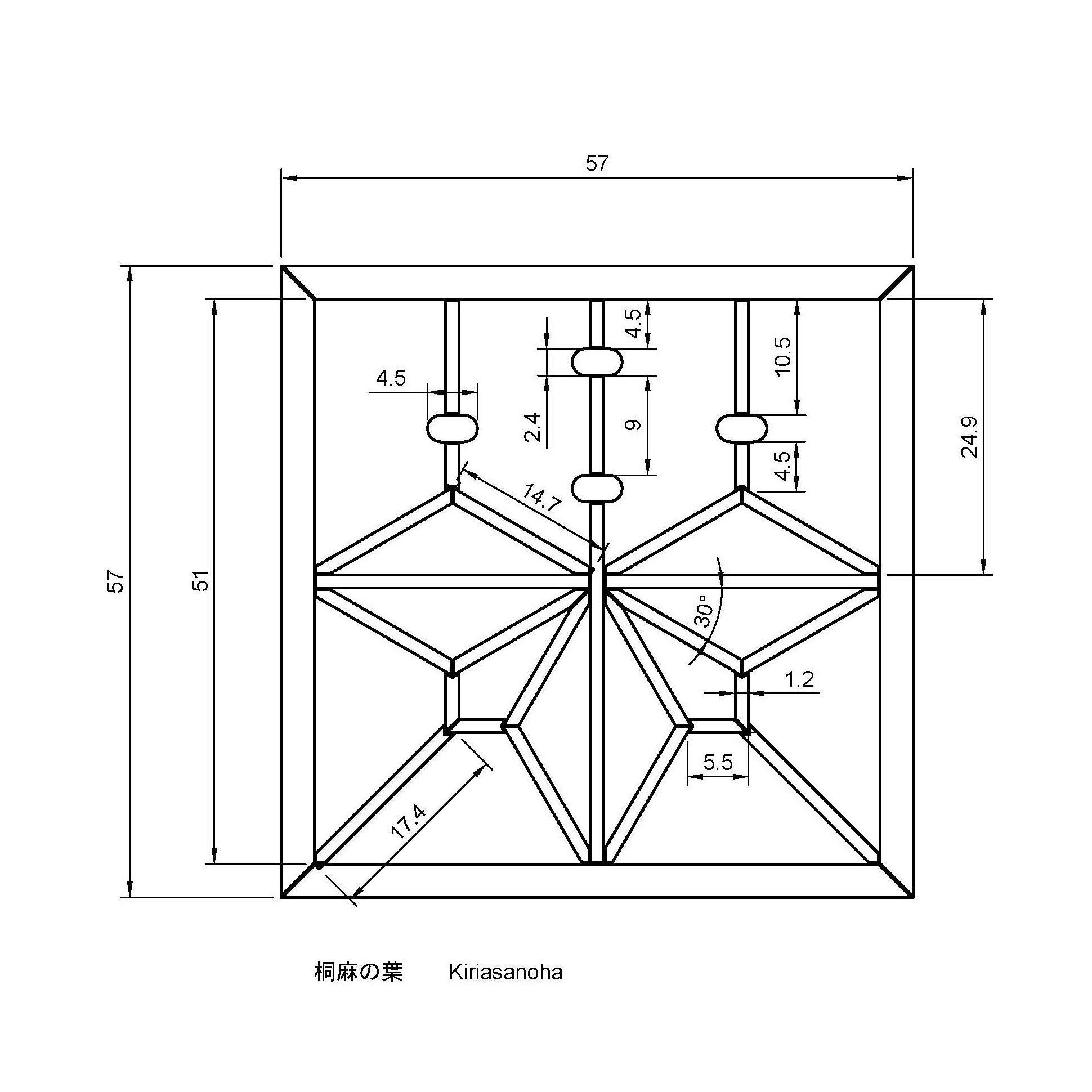 Kiriasanoha wooden frame with geometric design 3D print model_1