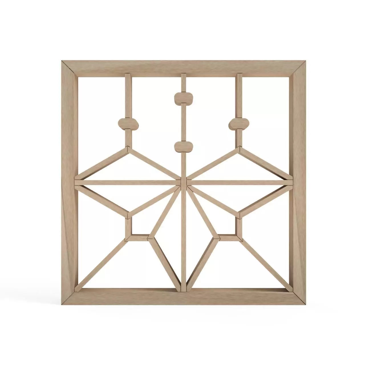 Kiriasanoha wooden frame with geometric design 3D print model_0