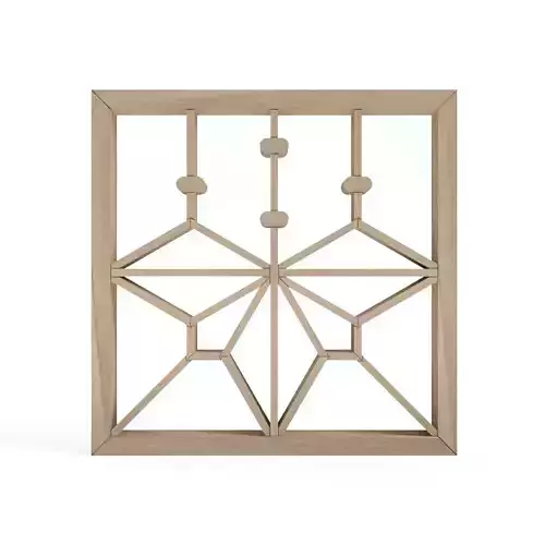 Kiriasanoha wooden frame with geometric design 3D print model