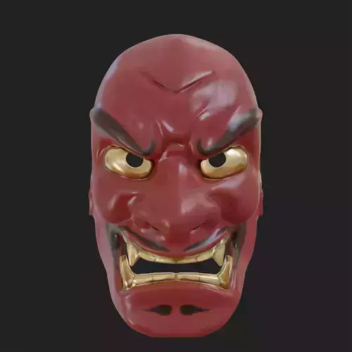 Japanese Mask Shikami   Noh theatre mask  3d model  3D model
