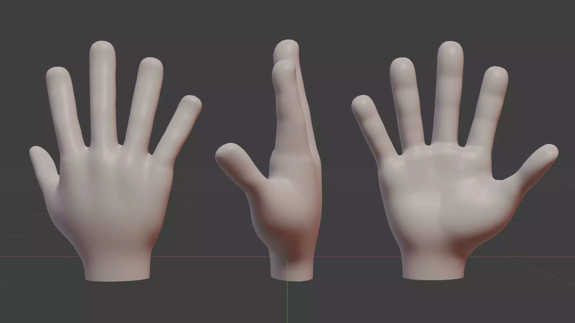 Cartoon stylized hand 3D model_0