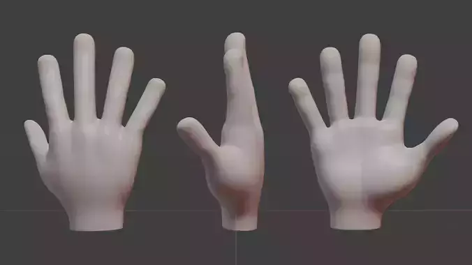 Cartoon stylized hand 3D model