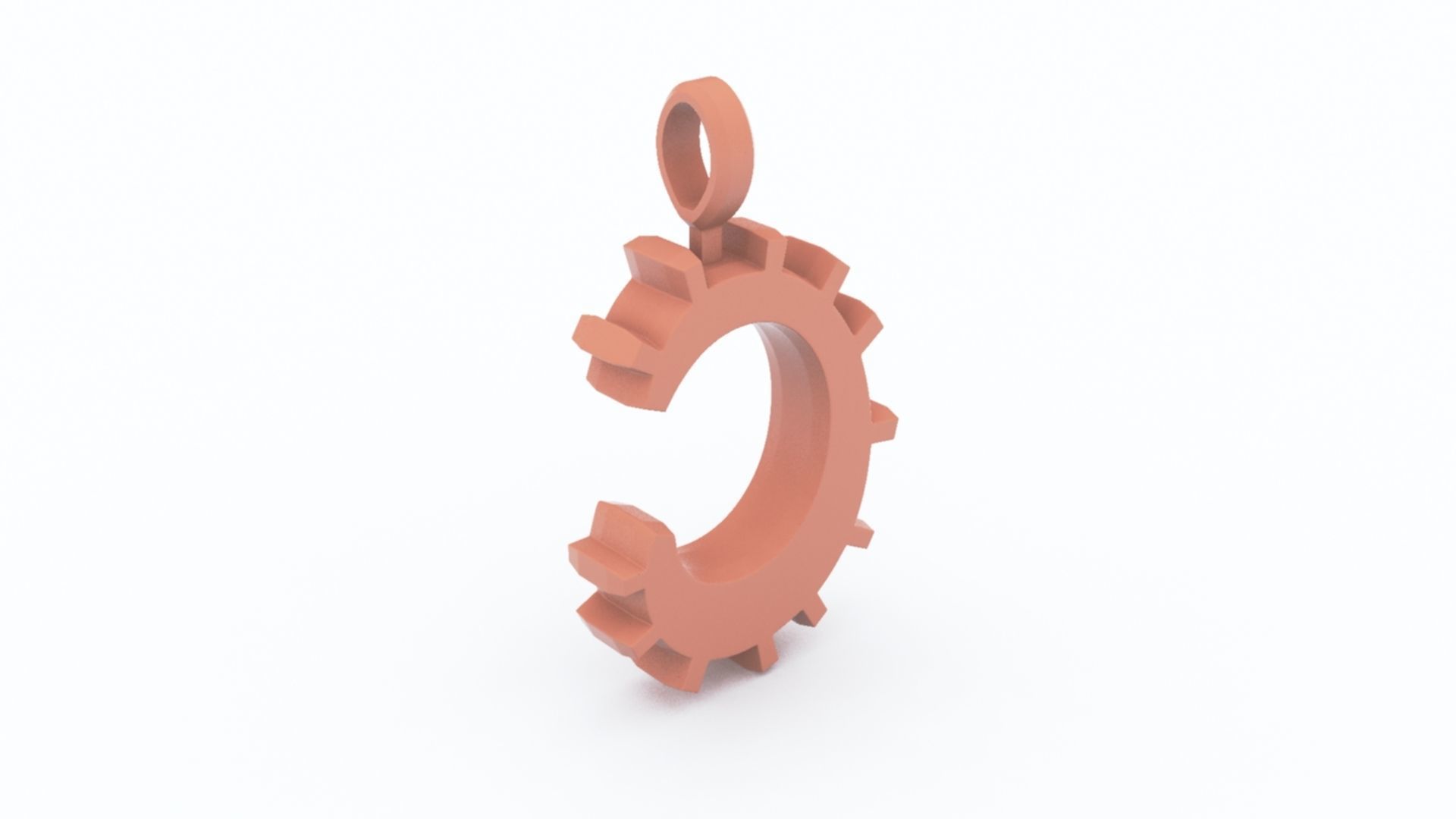 C Letter Pendant Platinum 3D print model_6