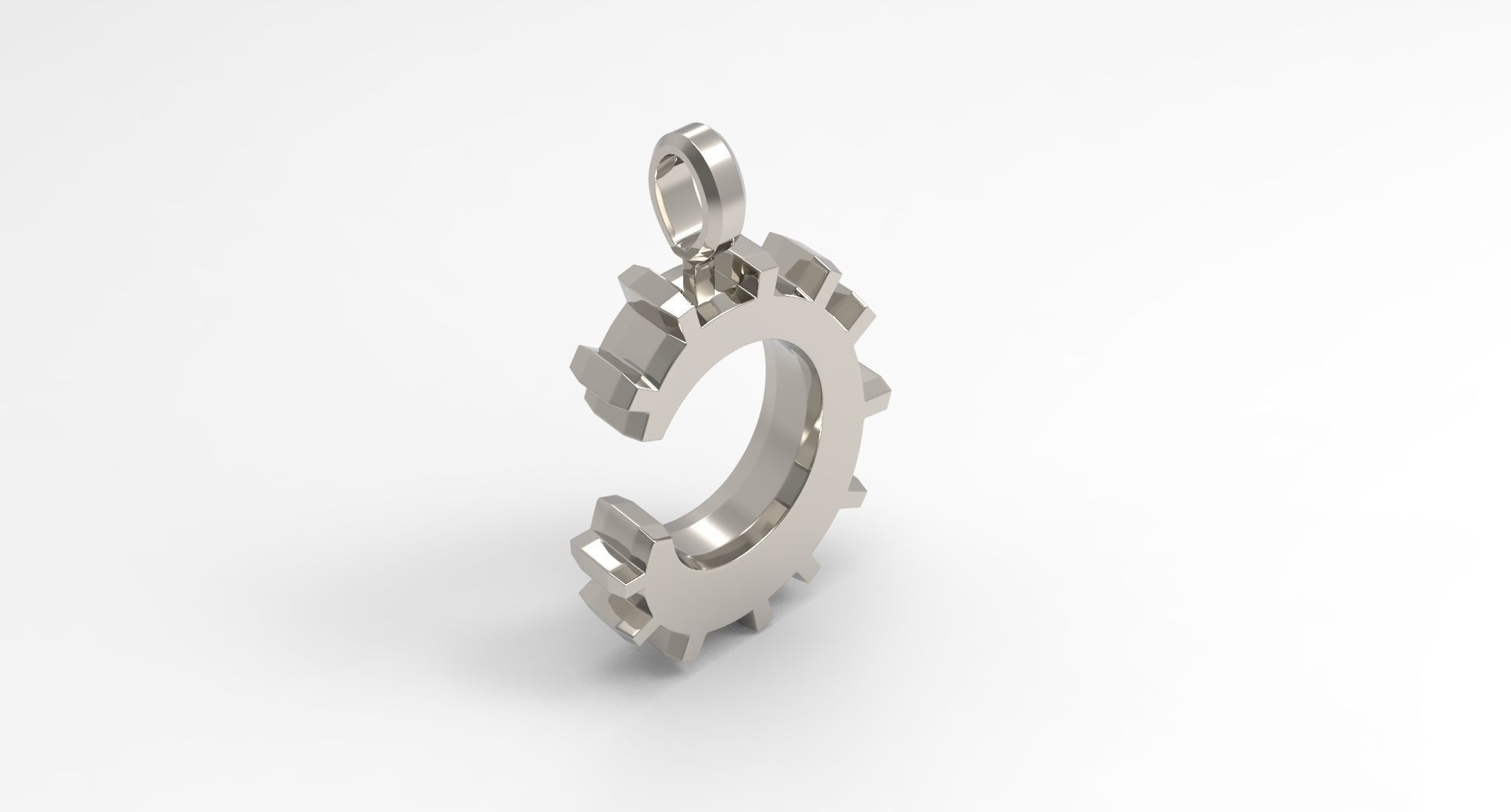 C Letter Pendant Platinum 3D print model_2