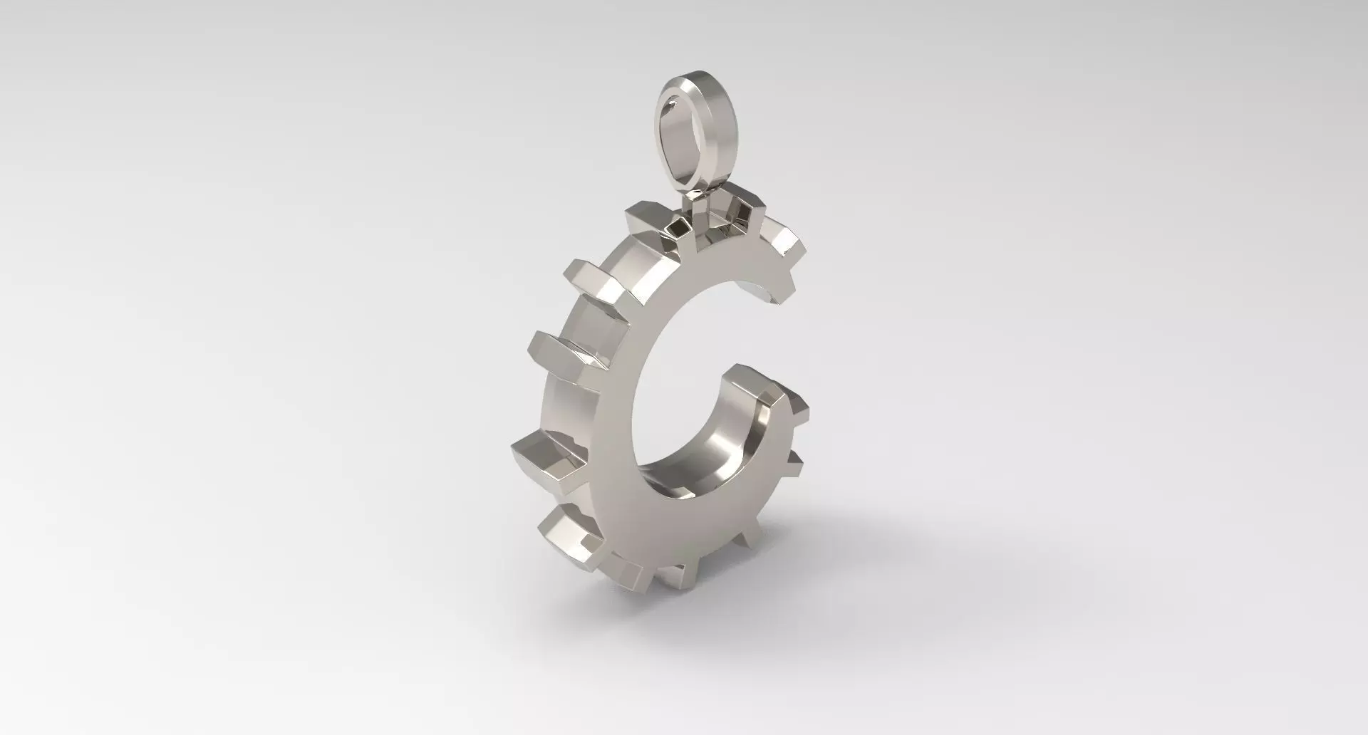 C Letter Pendant Platinum 3D print model_0