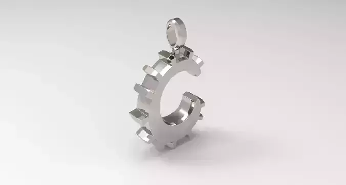 C Letter Pendant Platinum 3D print model