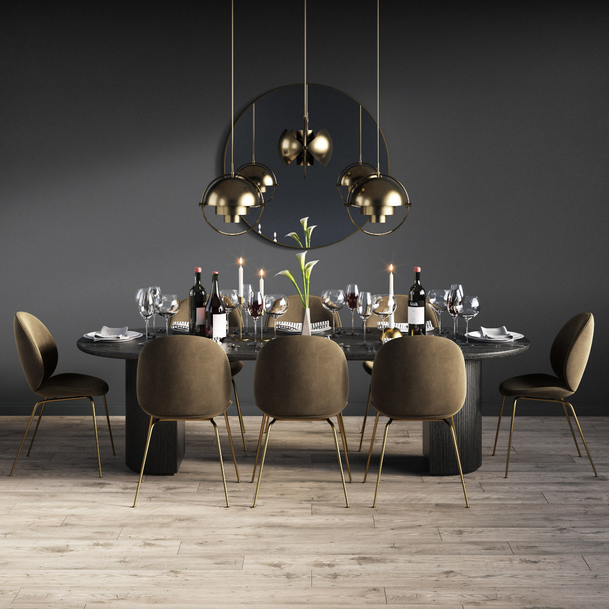 Dinning Set 08 3D model_1