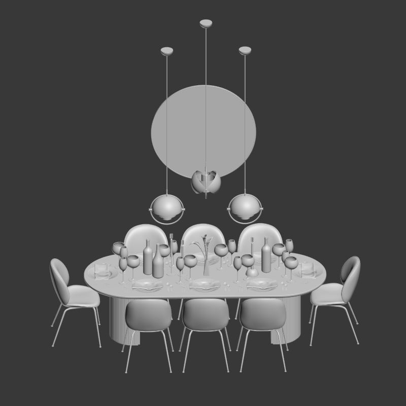 Dinning Set 08 3D model_3