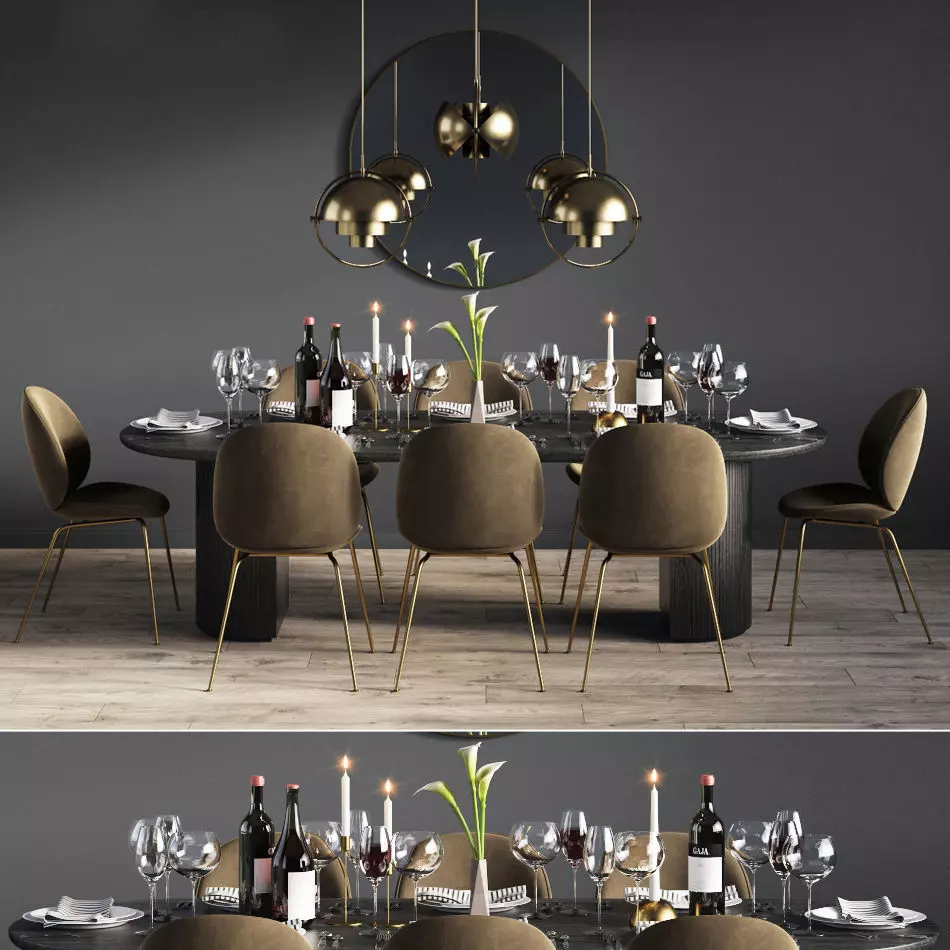 Dinning Set 08 3D model_0