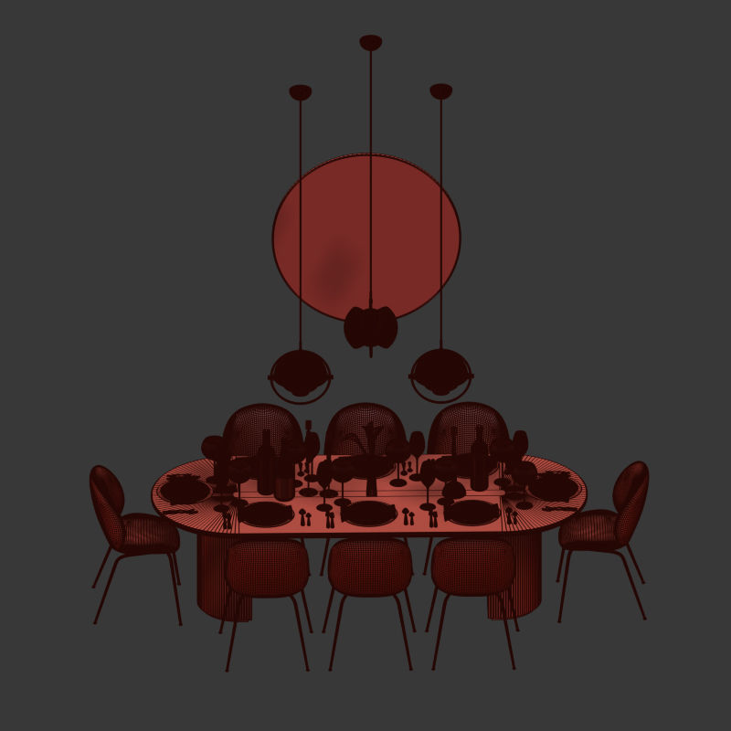 Dinning Set 08 3D model_4