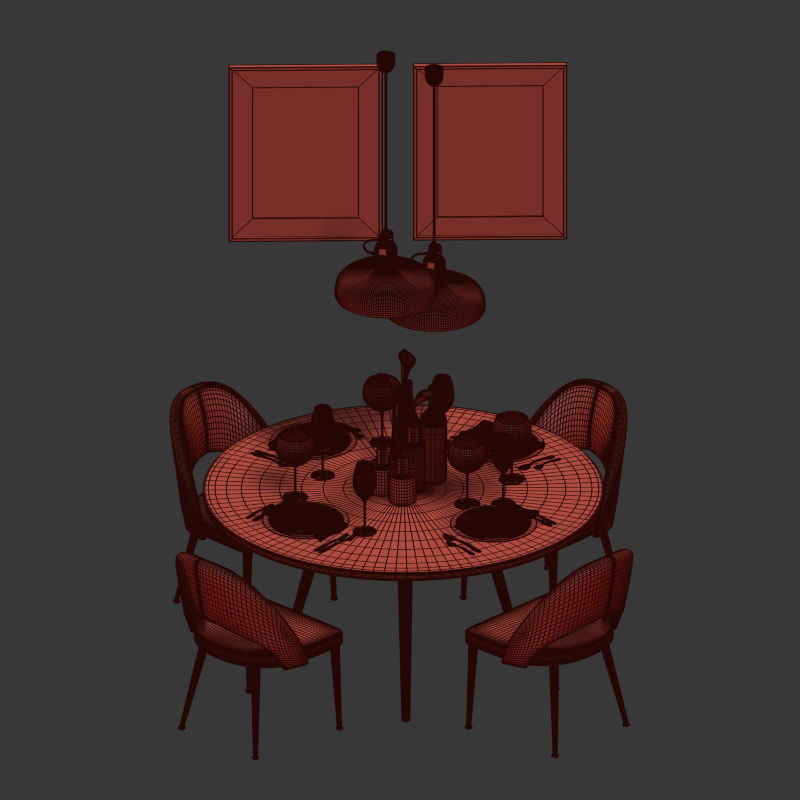 Dinning Set 09 3D model_3