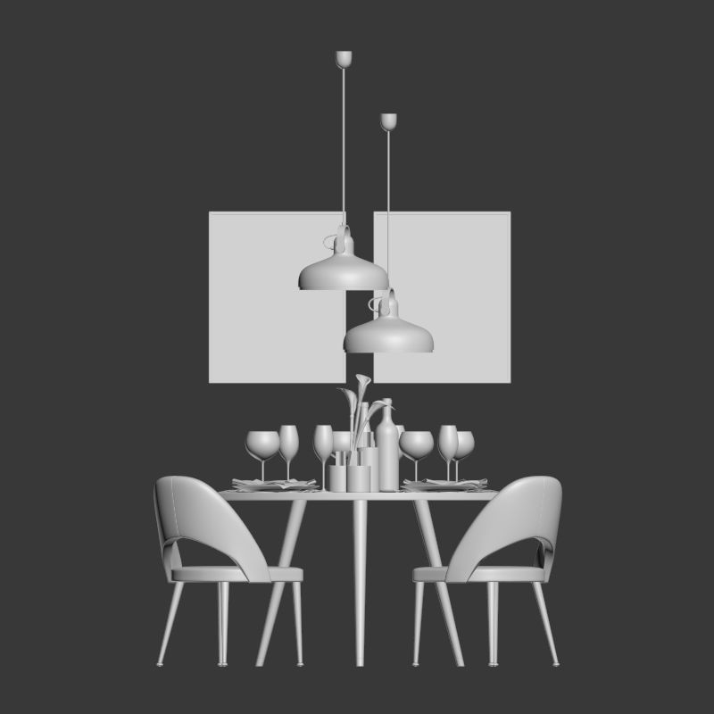 Dinning Set 09 3D model_1