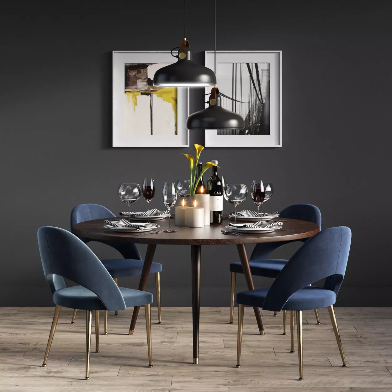 Dinning Set 09 3D model_0