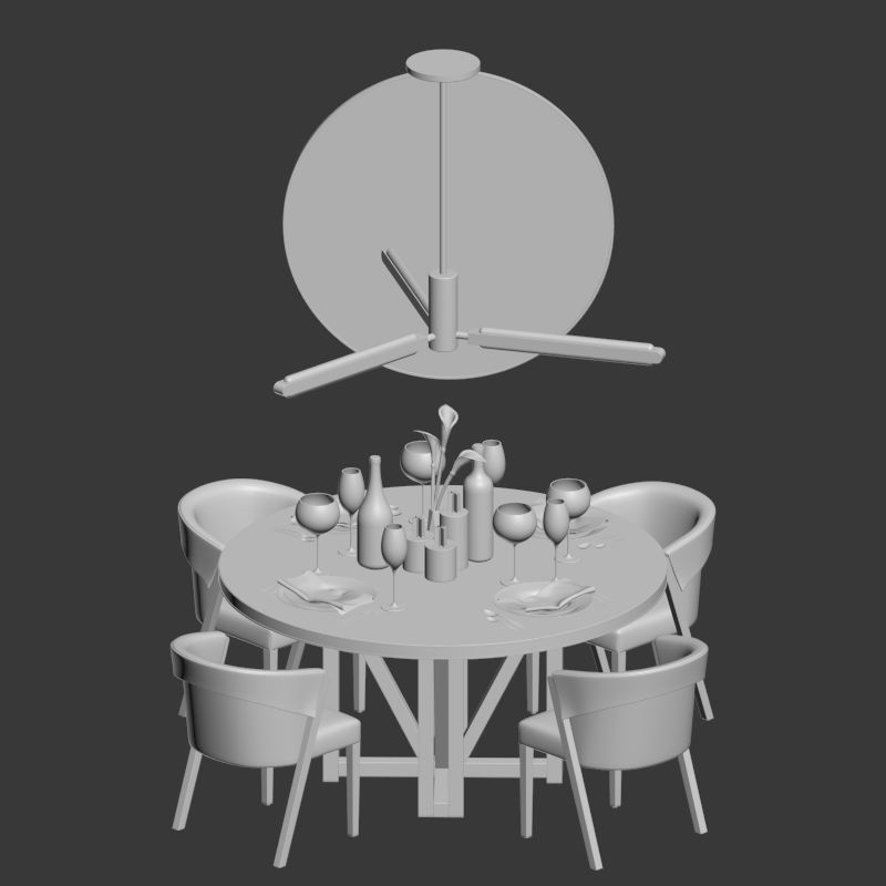 Dinning Set 10 3D model_3