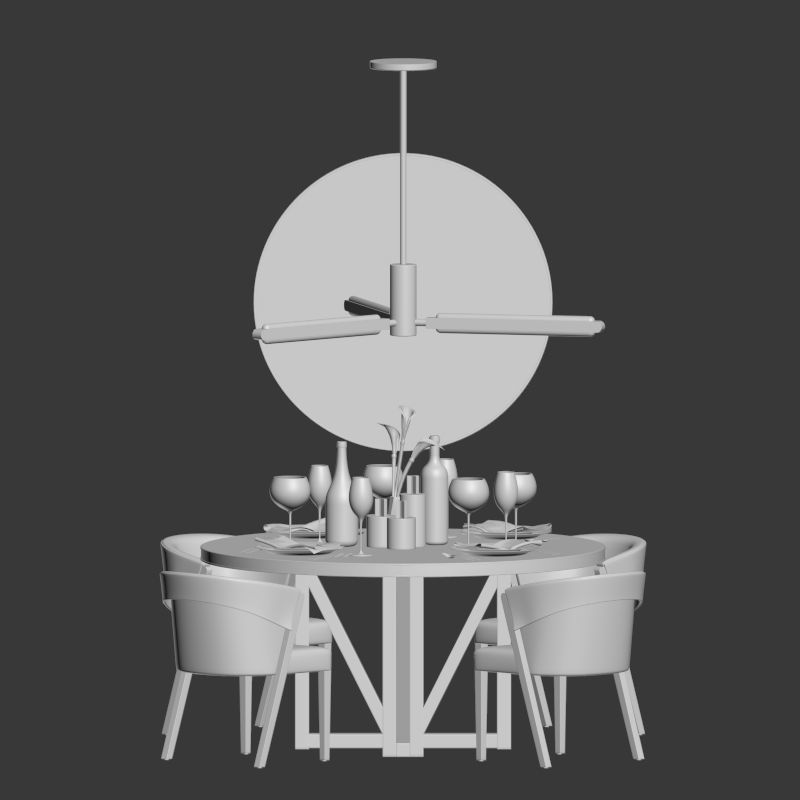 Dinning Set 10 3D model_1