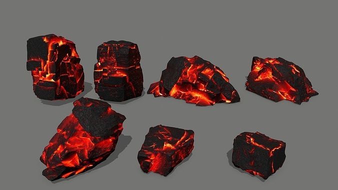 lava rock Low-poly 3D model