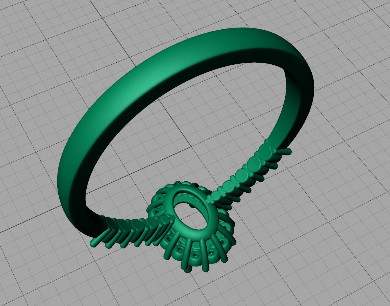 Diana Classic Ring Engagement ring with  6x4 Oval stone 3dmodel 3D print model_9