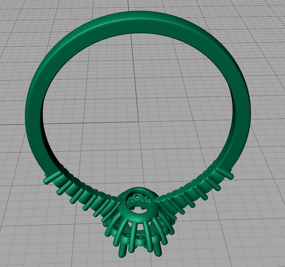 Diana Classic Ring Engagement ring with  6x4 Oval stone 3dmodel 3D print model_10