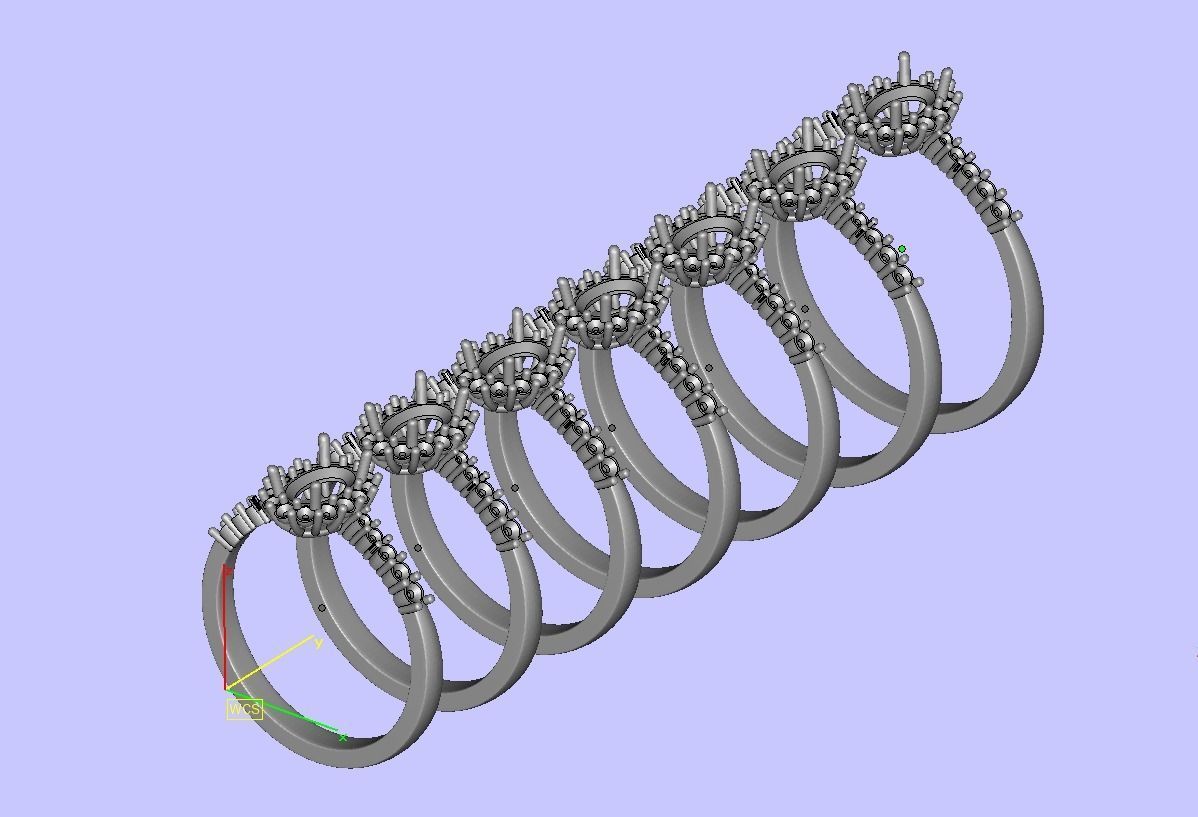 Diana Classic Ring Engagement ring with  6x4 Oval stone 3dmodel 3D print model_11