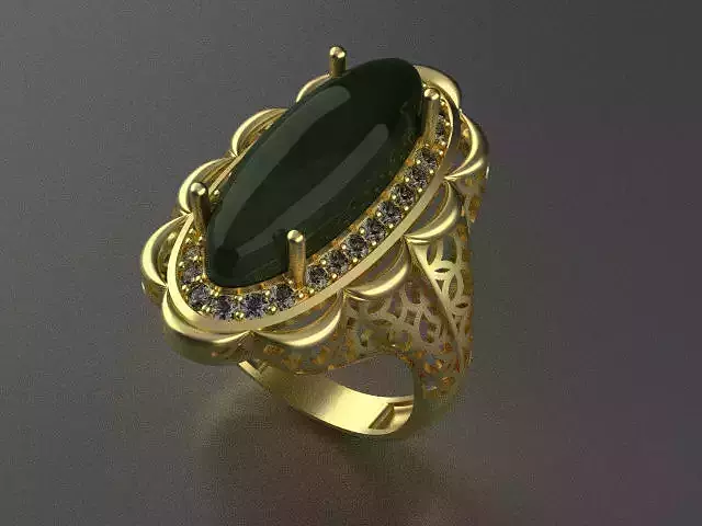 woman ring big stone r00039