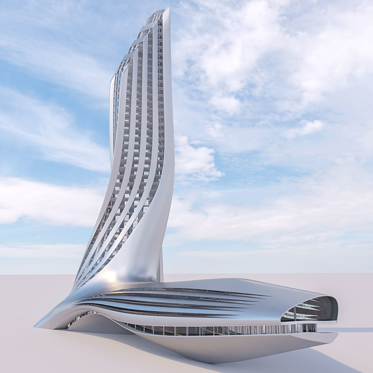 Futuristic building 21 3D model_1