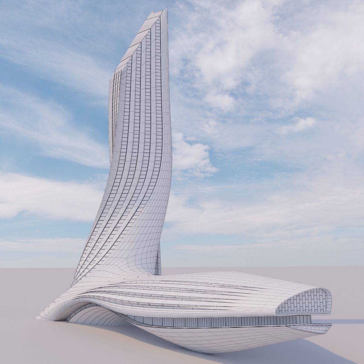 Futuristic building 21 3D model_5