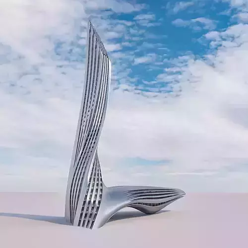 Futuristic building 21 3D model