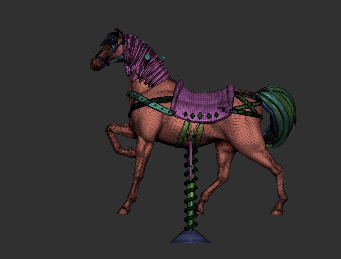 Horse Ride - Carousel - Merry go around 3D print model_2